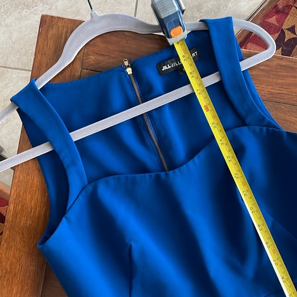 Jill Jill Stuart Blue Sleeveless Sheath Midi Dress with Thigh Slit - Picture 10 of 10